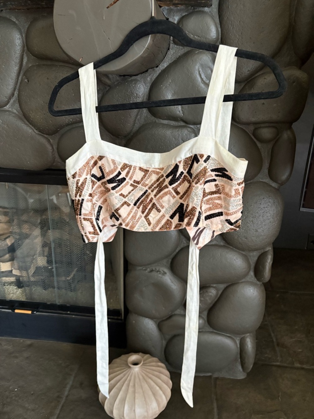 Cin Cin Printed Sleeveless Top in Cream, Rose and Black